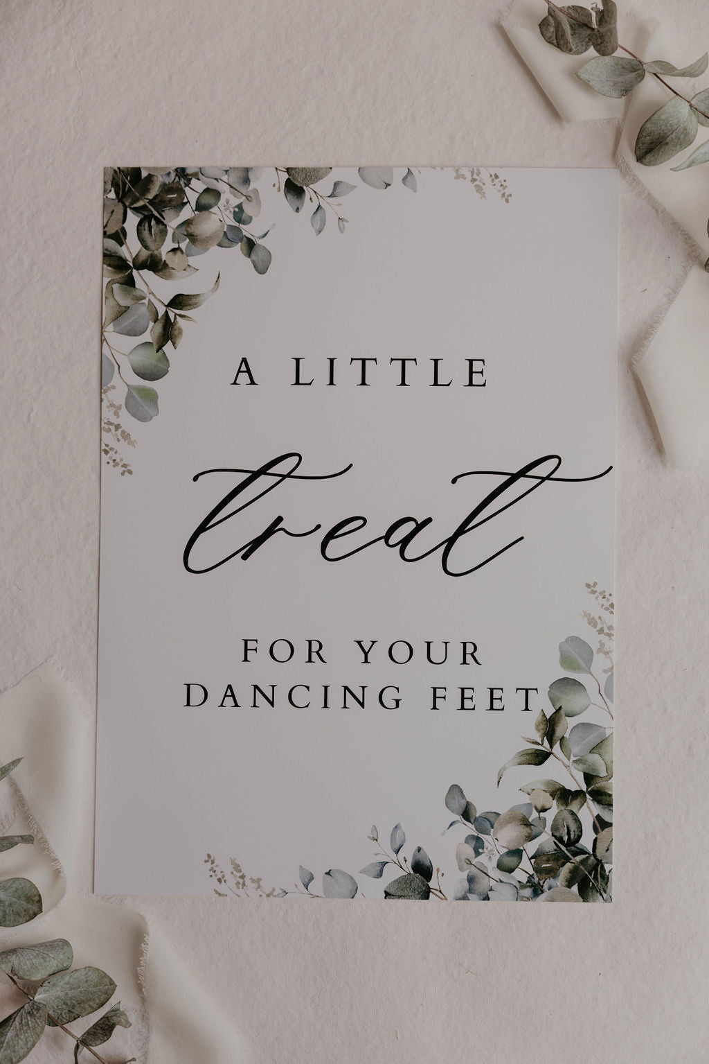 Eucalyptus Wedding Flip Flop Sign