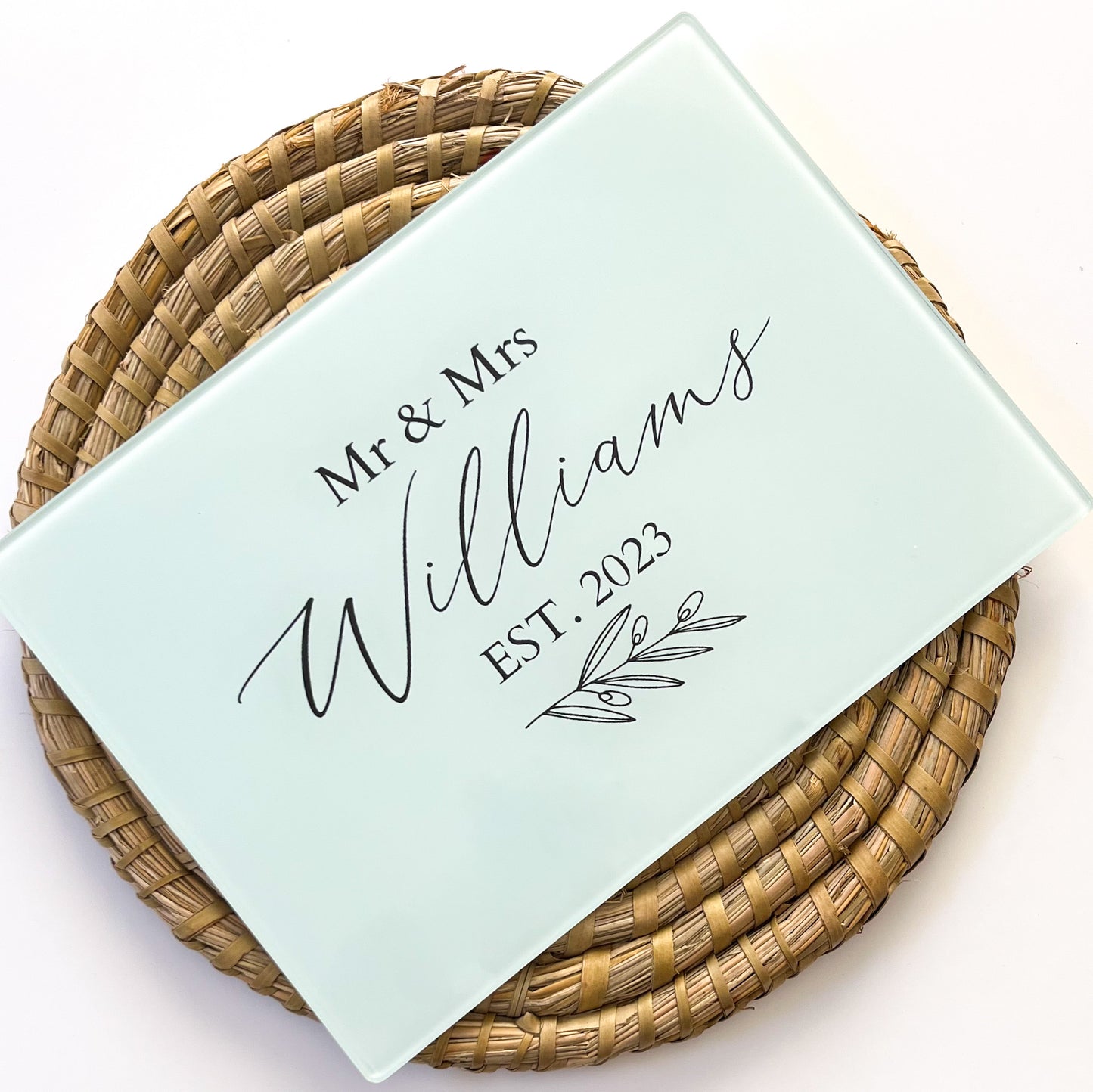 Personalised Glass Chopping Board - Mr & Mrs/Mrs & Mrs/Mr & Mr