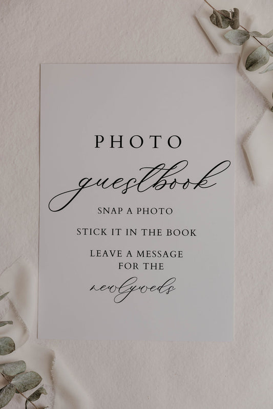 Minimalistic Photo Guest Book Wedding Sign