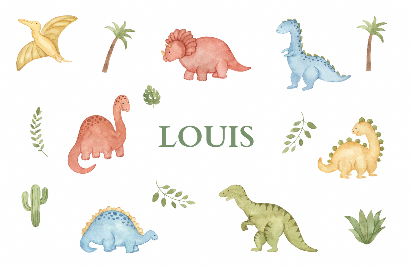 Children’s Personalised Placemat and Coaster Set - Dinosaurs Design