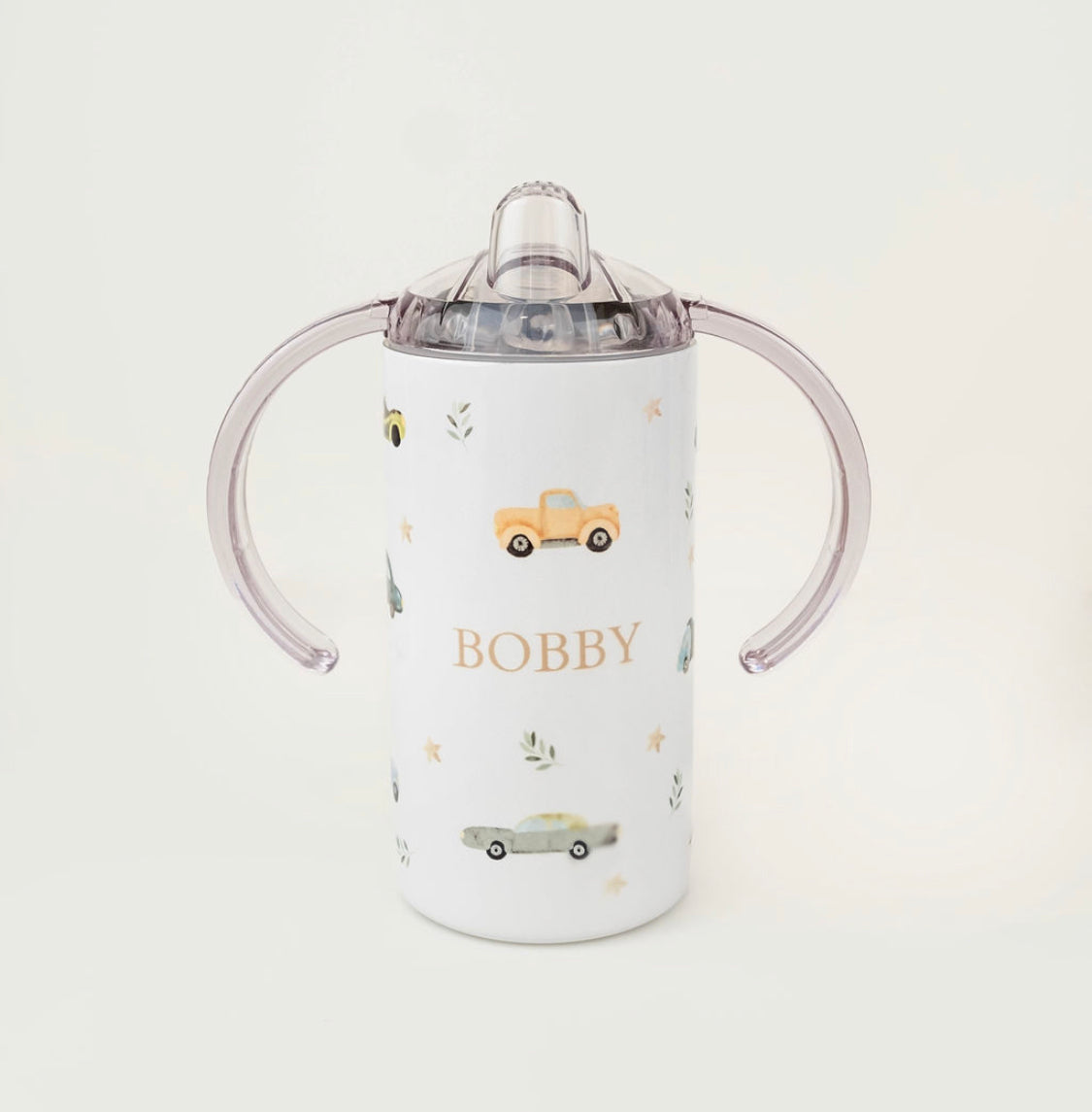 Children’s Personalised Sippy cup for Toddlers- Boho Dinosaur- Blue