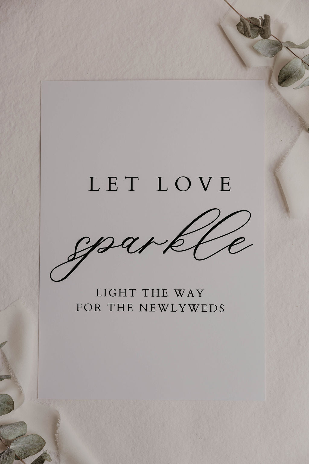 Minimalistic Sparkler Wedding Sign