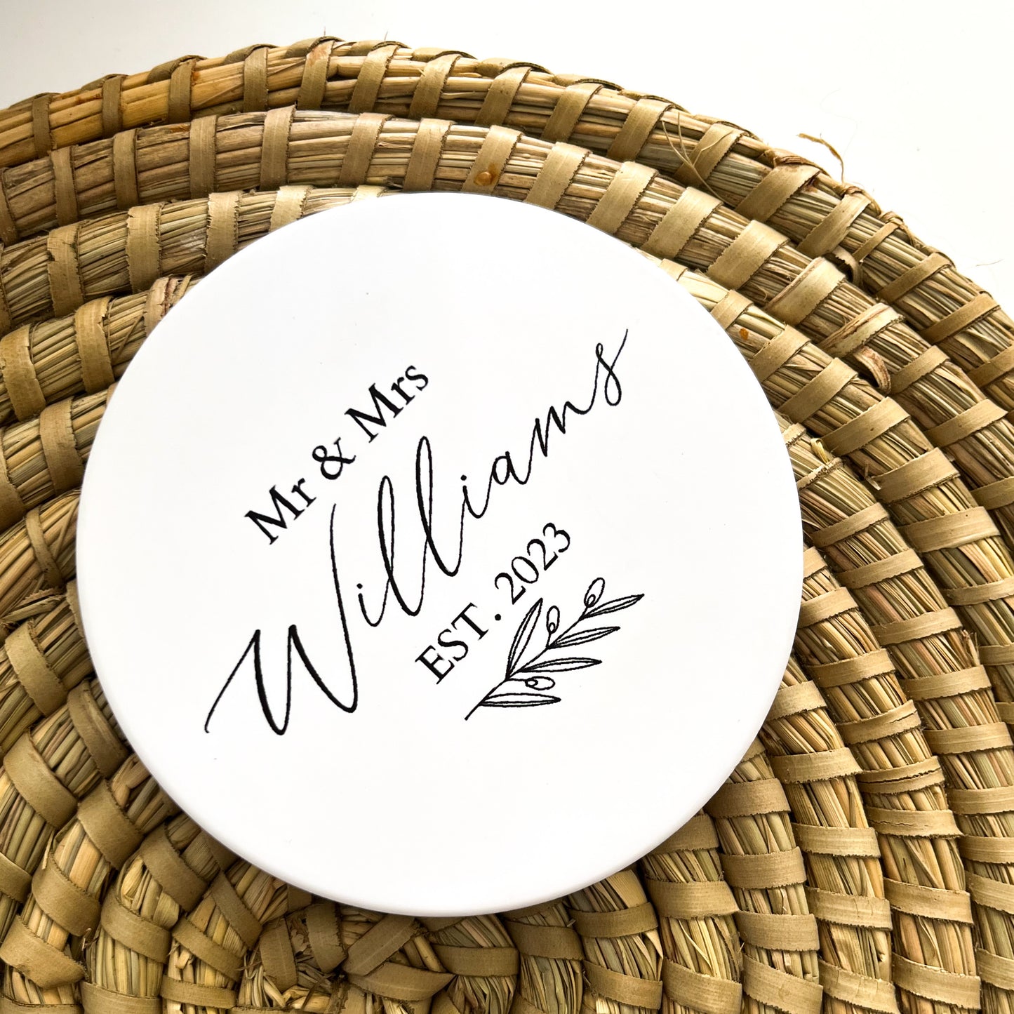 Personalised Ceramic Coaster - Mr & Mrs/Mrs & Mrs/Mr & Mr.