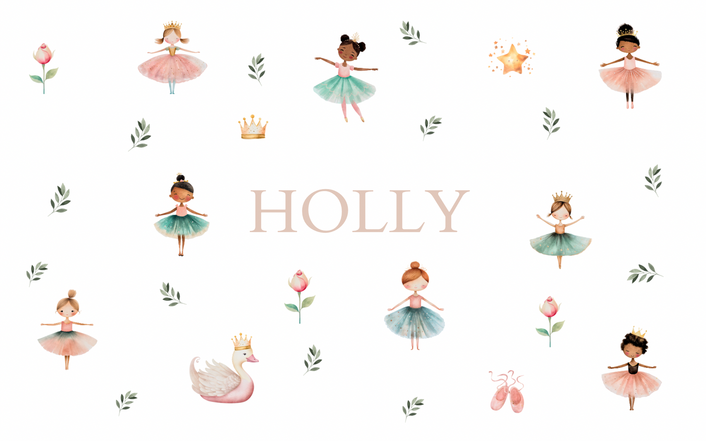 Children’s Personalised Placemat and Coaster Set - Ballerina Design