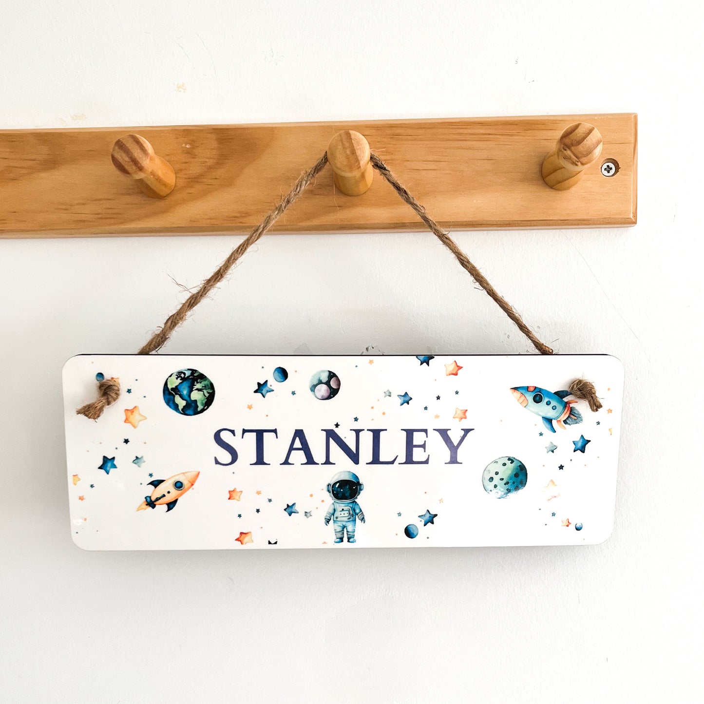 Personalised Children’s Hanging Sign - Space