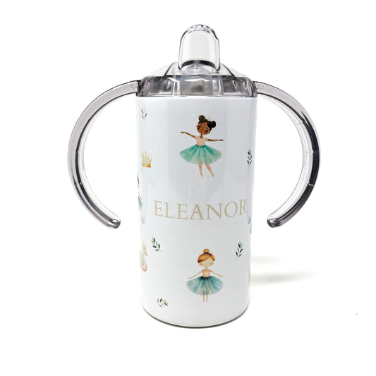 Children’s Personalised Sippy cup for Toddlers- Ballerina Design