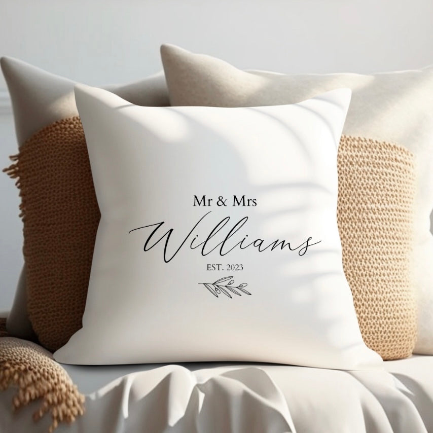 Personalised Cushion - Mr & Mrs/Mrs & Mrs/Mr & Mr.