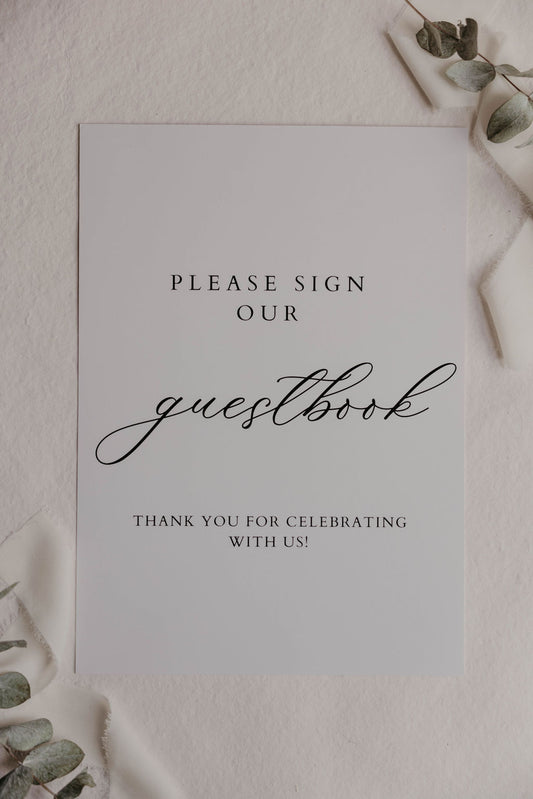 Minimalistic Guest Book Wedding Sign
