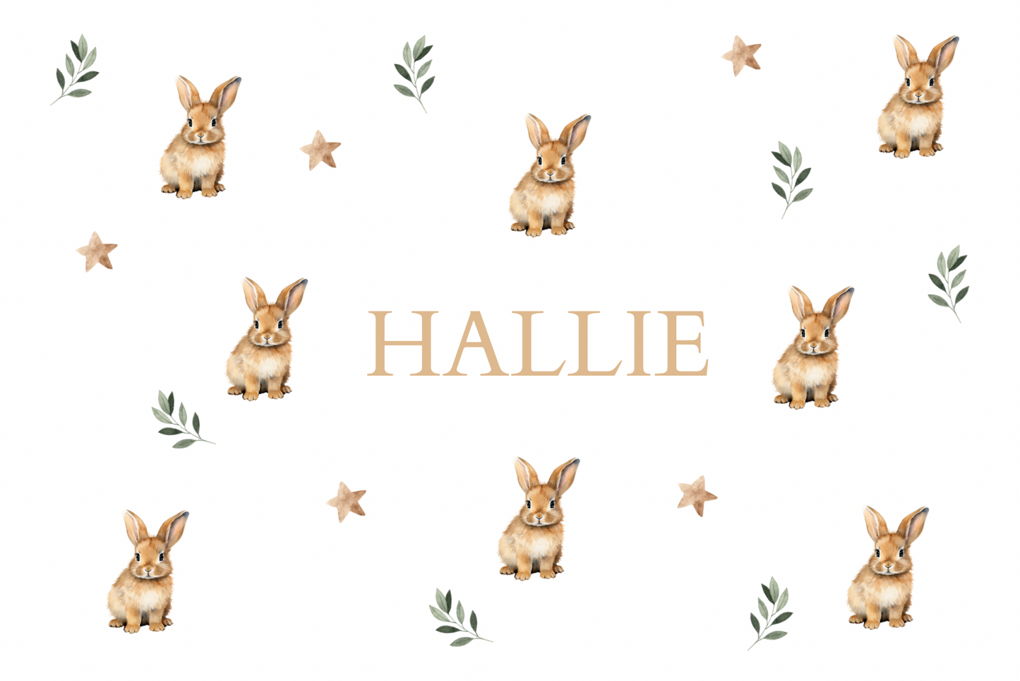 Children’s Personalised Placemat and Coaster Set - Bunnie Design