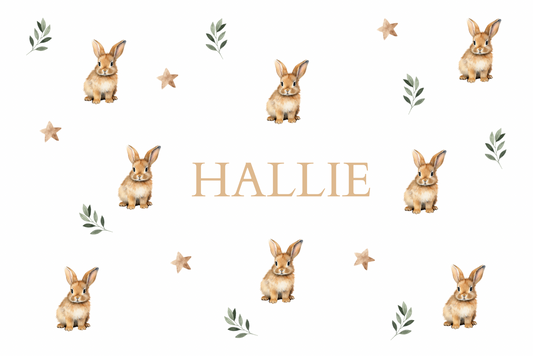 Children’s Personalised Placemat and Coaster Set - Bunnie Design