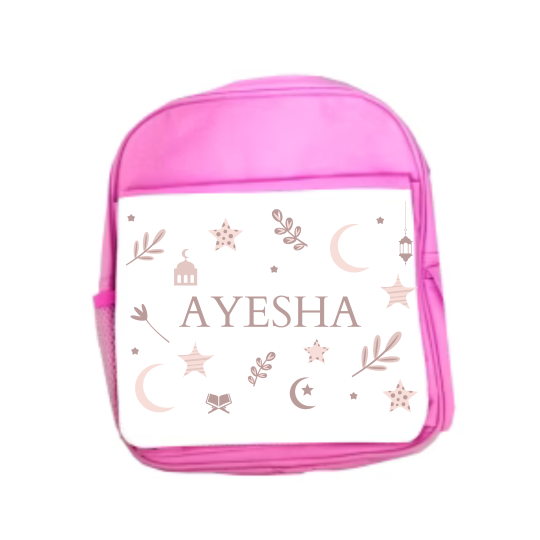 Children’s Personalised Muslim Backpack - Pink