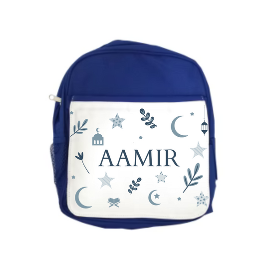 Children’s Personalised Muslim Backpack - Blue