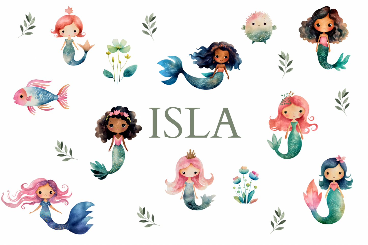 Personalised Children’s Hanging Sign - Mermaids