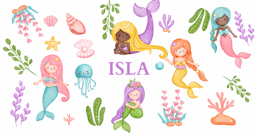 Personalised Children’s Hanging Sign - Bright Mermaids