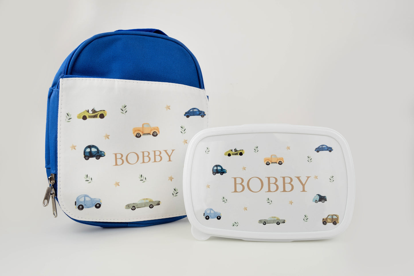 Children’s Personalised Lunch Bag and Box - Car Design