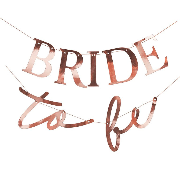Rose Gold Bride To Be Hen Party Banner - Ginger Ray